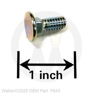 Walker Part # F643 : 1/4-20x3/4 Carriage Bolt Flat Head