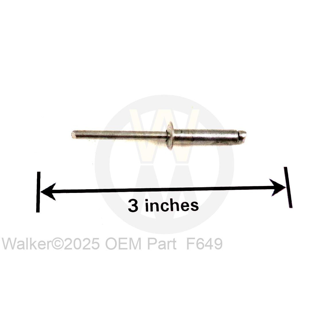 Walker Part # F649 : 3/16x.510/.625 Grip Range SS Rivet Dome Head (610)