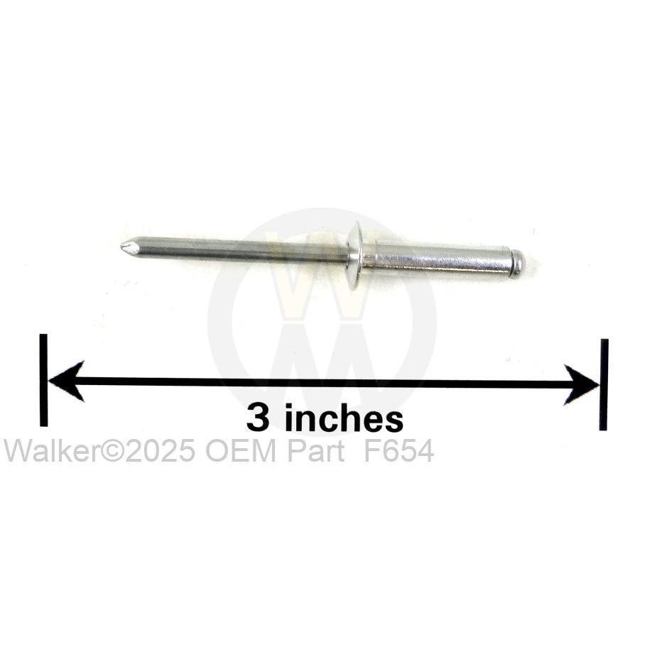 Walker Part # F654 : 3/16x.510/.625 Grip Range Rivet Dome Head (610)