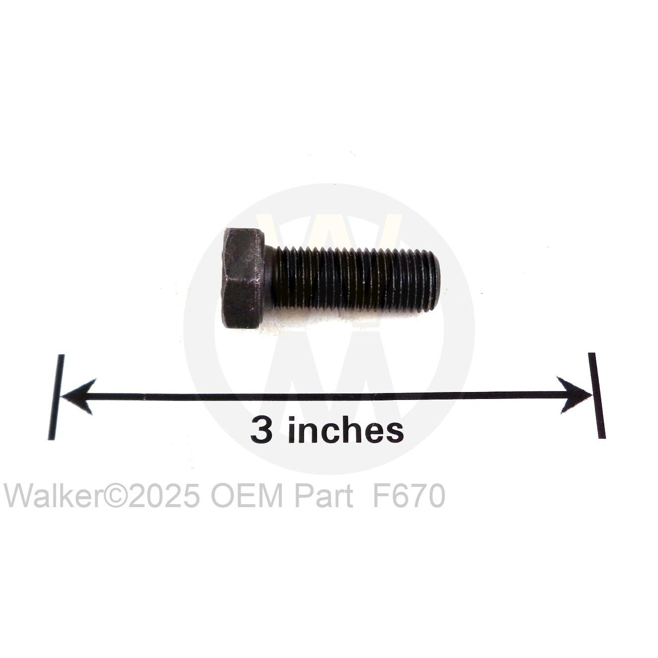 Walker Part # F670 : 3/8-24x1 Hex Bolt Grade 8