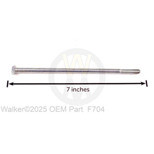 Walker Part # F704 : 1/4-28x6-1/2 Hex Bolt Grade 5, Clear Zinc