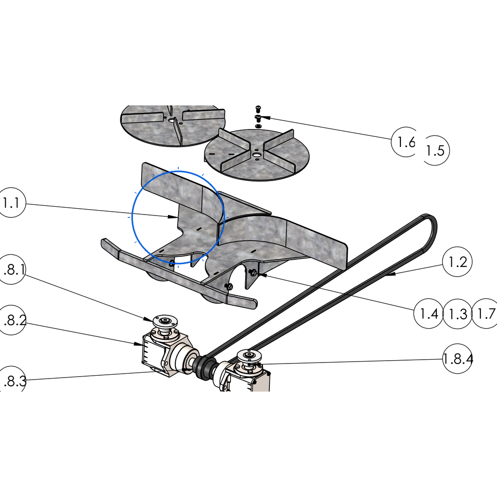 EcoLawn GS-0026 Double Ejection Plate Support — Plate Ejection Assembly replacement part for ECO250-G top dresser
