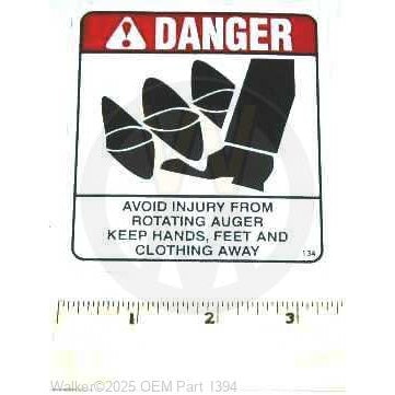 Walker Part # I394 : DECAL, ROTATING AUGER