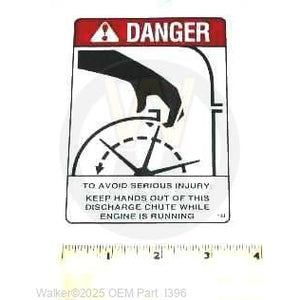Walker Part # I396 : DECAL, KEEP HANDS OUT