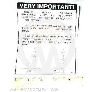 Walker Part # I398 : DECAL, BRUSH CONTACT