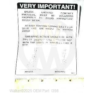 Walker Part # I398 : DECAL, BRUSH CONTACT