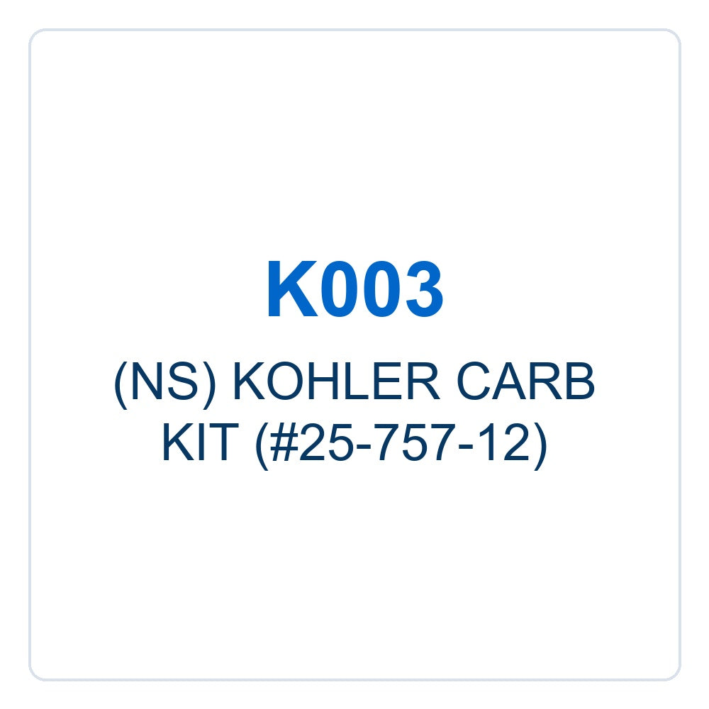 Walker Part # K003 : (NS) KOHLER CARB KIT (#25-757-12)
