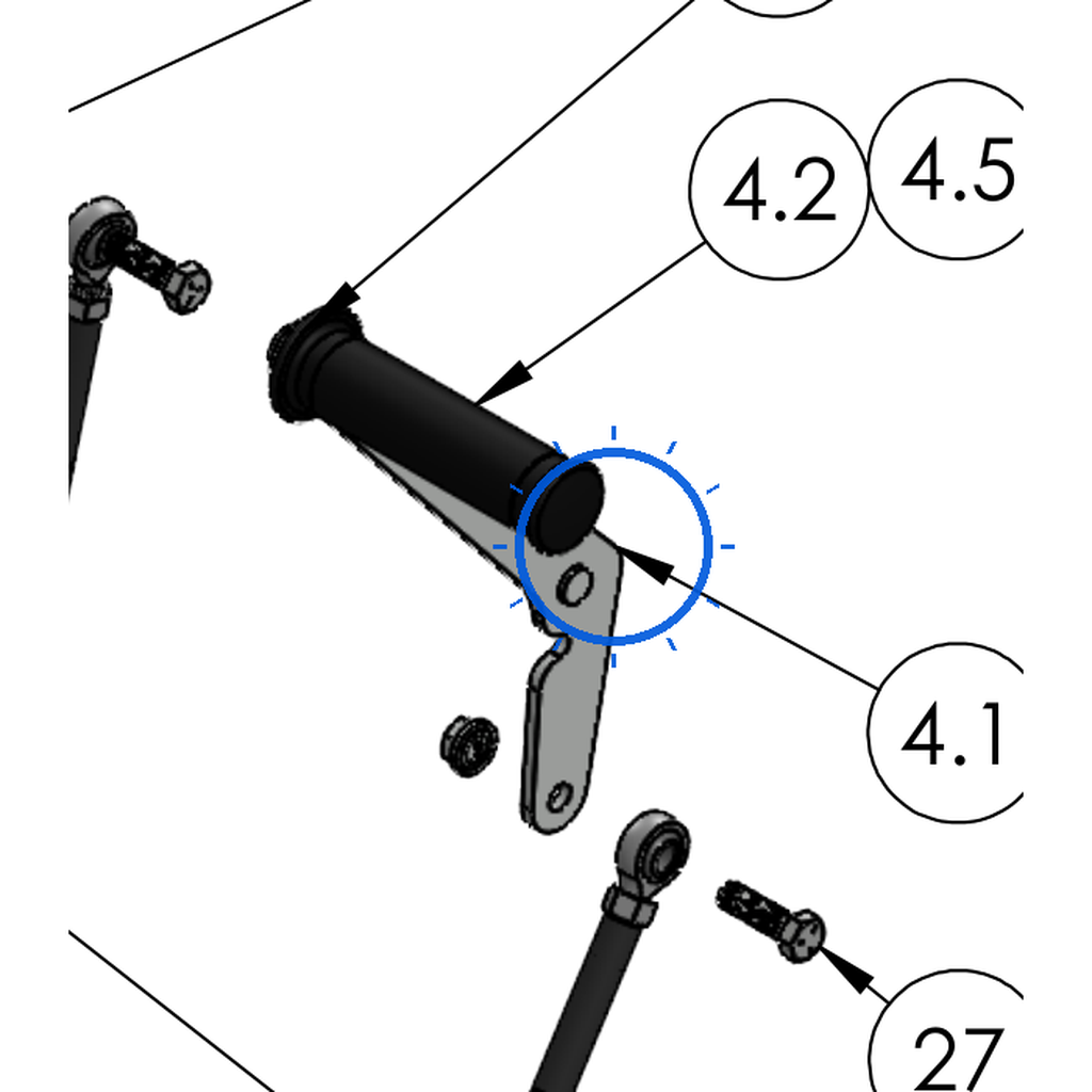 EcoLawn MIC-003_150_250 Ecolawn Part # MIC-003_150_250 S/A Cluth handle replacement part for ECO250 series top dressers