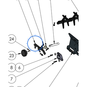 EcoLawn MIC-015 S/a Agitator Support — Feed Trap Assembly replacement part for ECO Series top dressers
