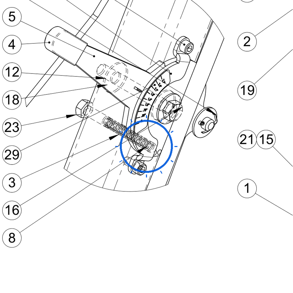 EcoLawn Q-0003 Bearing Ball/Steel 5/16" — Steering Column Assembly replacement part for ECO Series top dressers