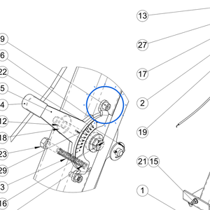 EcoLawn Q-0004 Alan Socket Cap Ss 1/4-20 X 1/2" Lgt — Steering Column Assembly replacement part for ECO Series top dressers