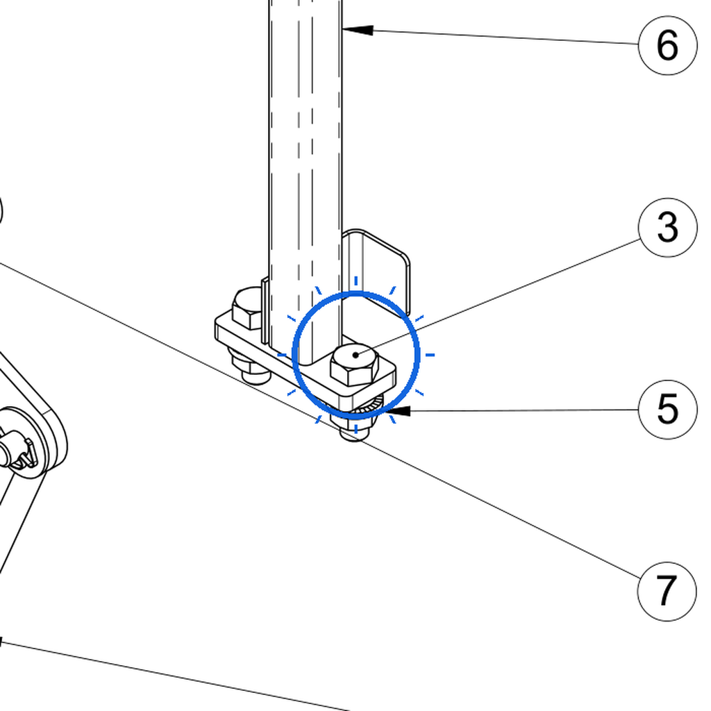 EcoLawn Q-0019 Hex Bolt 3/8-16 X 1" — Main Frame replacement part for ECO Series top dressers