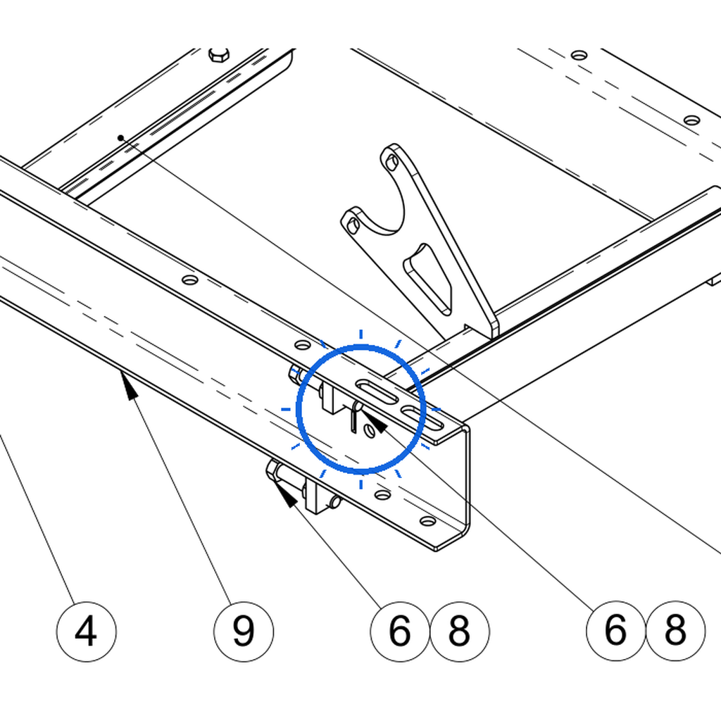 EcoLawn Q-0022 Hex Bolt 3/8-16 X 2" (BT637020) — Main Frame replacement part for ECO Series top dressers