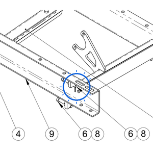 EcoLawn Q-0022 Hex Bolt 3/8-16 X 2" (BT637020) — Main Frame replacement part for ECO Series top dressers