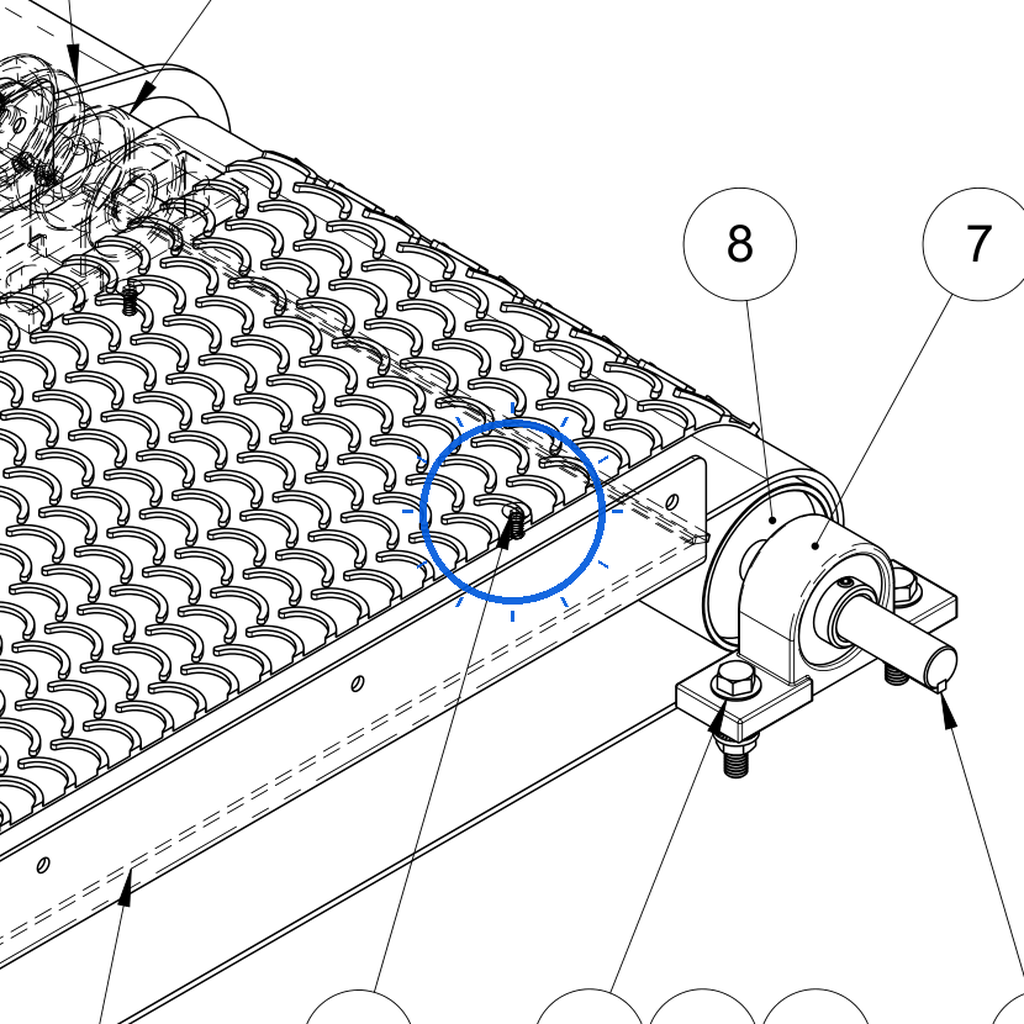 EcoLawn Q-0052 Mach Screw T.p. 1/4 X 1/2" — Conveyor Assembly replacement part for ECO Series top dressers