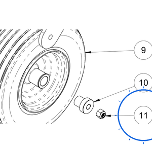 EcoLawn Q-0056 Nylock 1/2-13 — Wheels Assembly replacement part for ECO75 top dresser