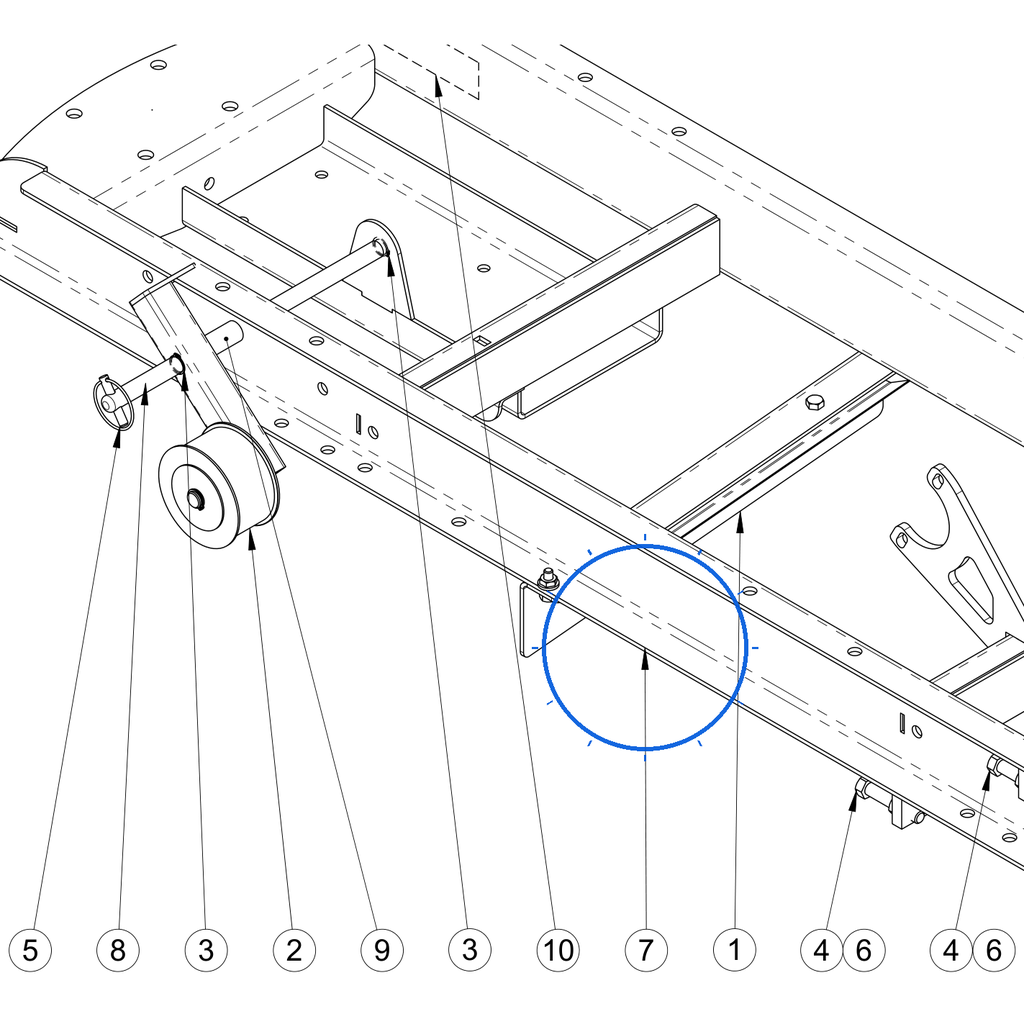 EcoLawn S-0001 Frame ECO-100 — Main Frame replacement part for ECO100 top dresser