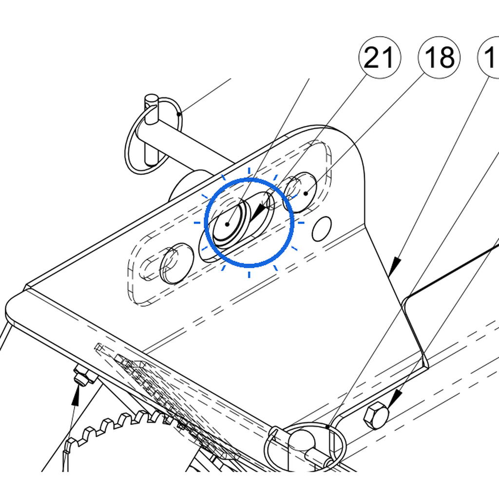 EcoLawn S-0005 Mixer-Blender Support — Feed Trap Assembly replacement part for ECO100 and ECO200 top dressers