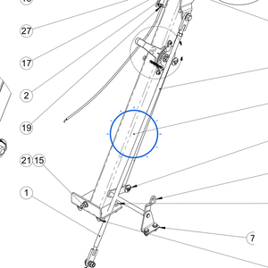 EcoLawn S-0006 Welded Handlebar — Steering Column Assembly replacement part for ECO100 and ECO200 top dressers