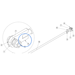 EcoLawn S-0008 Left Treaded Lower Clutch Rod Attachment replacement part for ECO Series top dressers