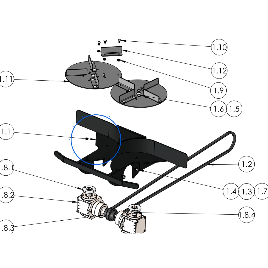 EcoLawn S-0026 Double Plate Ejection Support — Ejection Plate Assembly replacement part for ECO Series top dressers