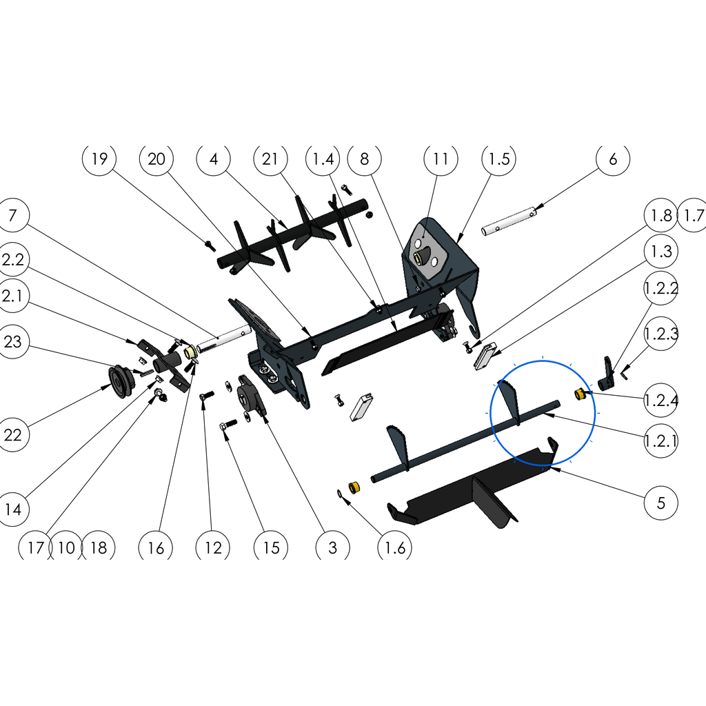 EcoLawn S-0031 Feed Trap Mechanism — Feed Trap Assembly replacement part for ECO Series top dressers