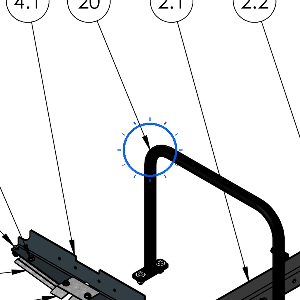 EcoLawn S-0059 Handle-ECO-50 — Frame Assembly replacement part for ECO50 and ECO50-S top dressers
