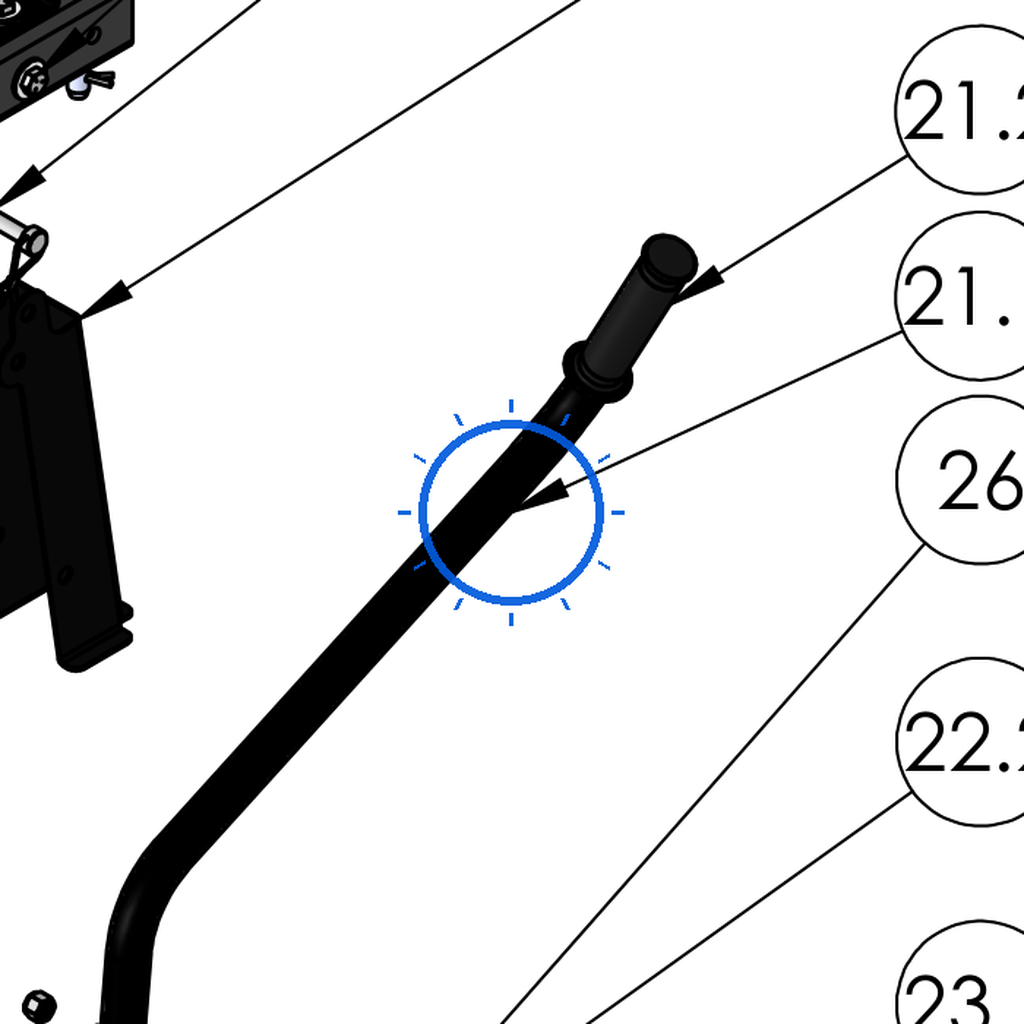 EcoLawn S-0060 Cluth Arm -ECO-50 — Frame Assembly replacement part for ECO50 and ECO50-S top dressers
