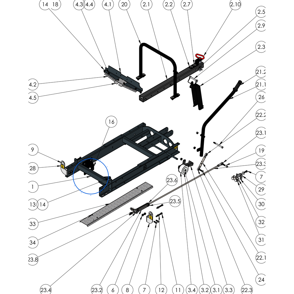 EcoLawn S-0070 ECO 50-S Frame — Frame Assembly replacement part for ECO50-S top dresser