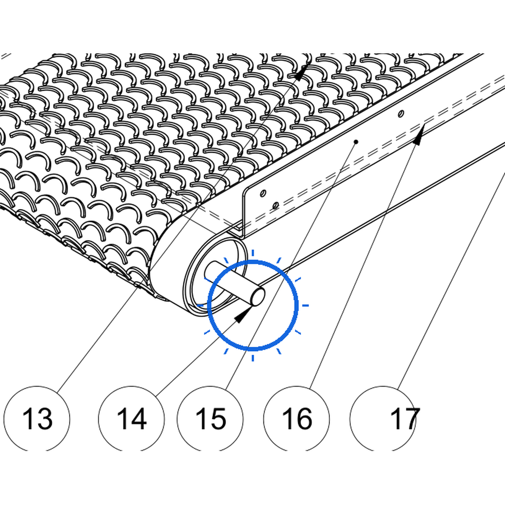 EcoLawn S-0167 Smooth Roller Driven — Conveyor Assembly replacement part for ECO Series top dressers