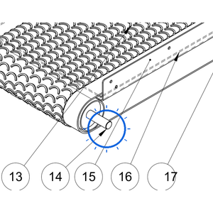 EcoLawn S-0167 Smooth Roller Driven — Conveyor Assembly replacement part for ECO Series top dressers
