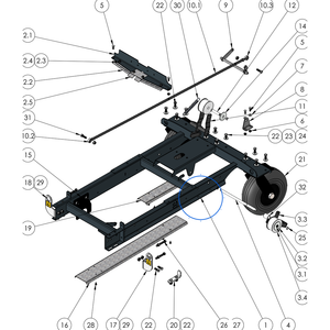 EcoLawn S-0202 Frame ECO-250 — Frame Assembly replacement part for ECO250/ECO250-S top dressers