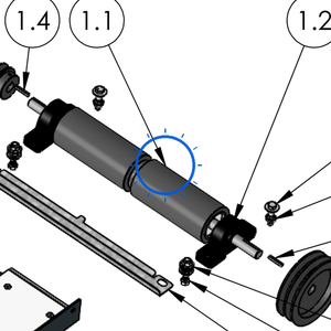 EcoLawn S-1168 Guided Drive Roll — Conveyor Assembly replacement part for ECO Series top dressers