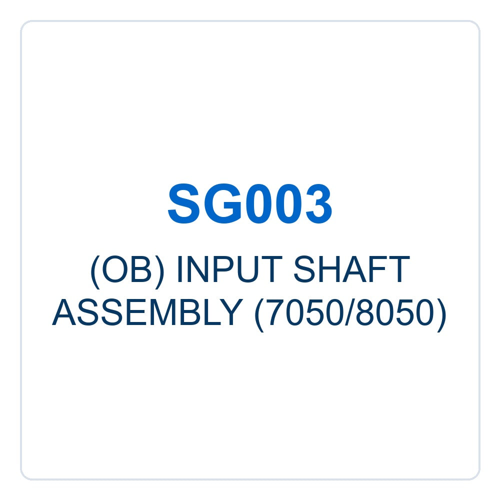 Walker Part # SG003 : (OB) INPUT SHAFT ASSEMBLY (7050/8050)