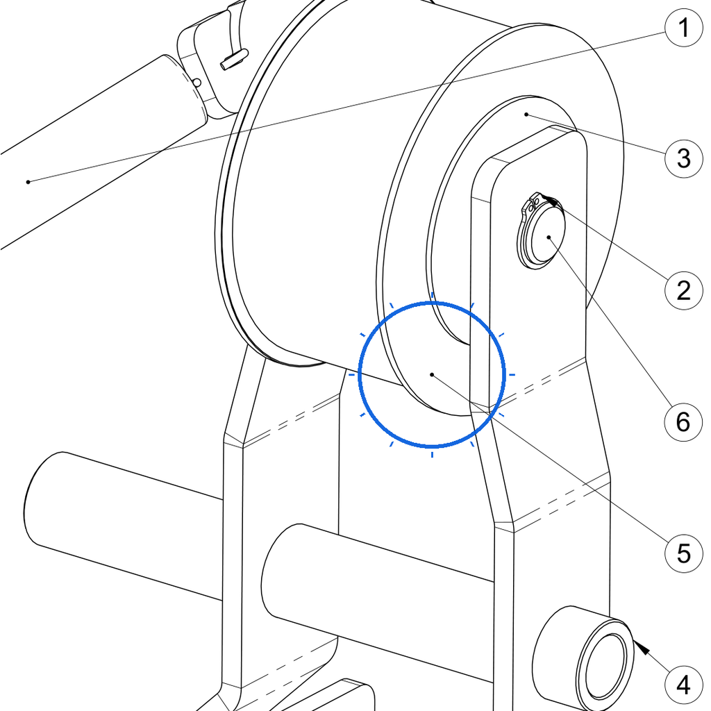 EcoLawn U-0034 Tensioner Wheel — Frame Assembly replacement part for ECO Series top dressers