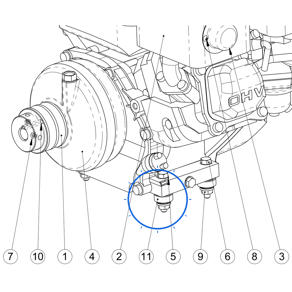 EcoLawn U-0035 Motor Spacer 3/8" — Motor Assembly replacement part for ECO Series top dressers
