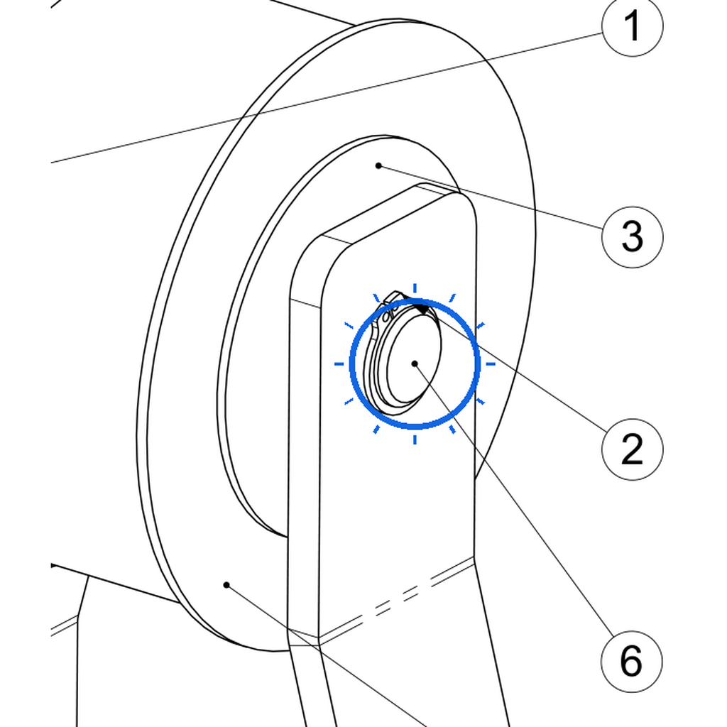 EcoLawn U-0038 Acceleration Handle-Pivot Shaft — Frame Assembly replacement part for ECO Series top dressers