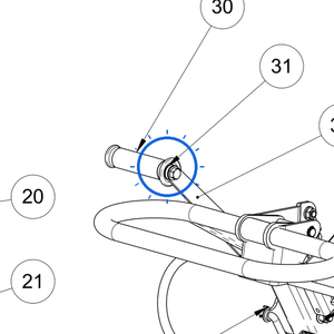EcoLawn U-0052 Clutch Handle (Metal) — Steering Column Assembly replacement part for ECO Series top dressers