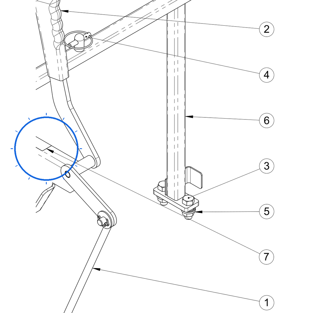 EcoLawn X-0001 Convoyer Sticker — Hopper Support Assembly replacement part for ECO100 and ECO200 top dressers