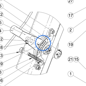 EcoLawn X-0002 Measuring Gate Sticker — Steering Column Assembly replacement part for ECO Series top dressers