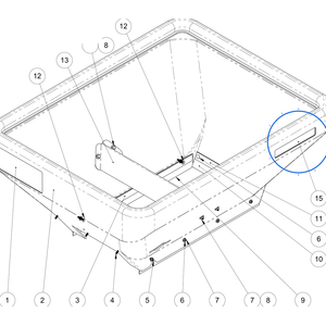 EcoLawn X-0054 Hopper Sticker ECO 50 — Hopper Assembly replacement part for ECO50 top dresser