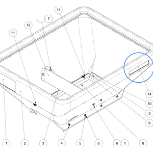 EcoLawn X-0075 Hopper Sticker ECO 75 — Hopper Assembly replacement part for ECO75 top dresser