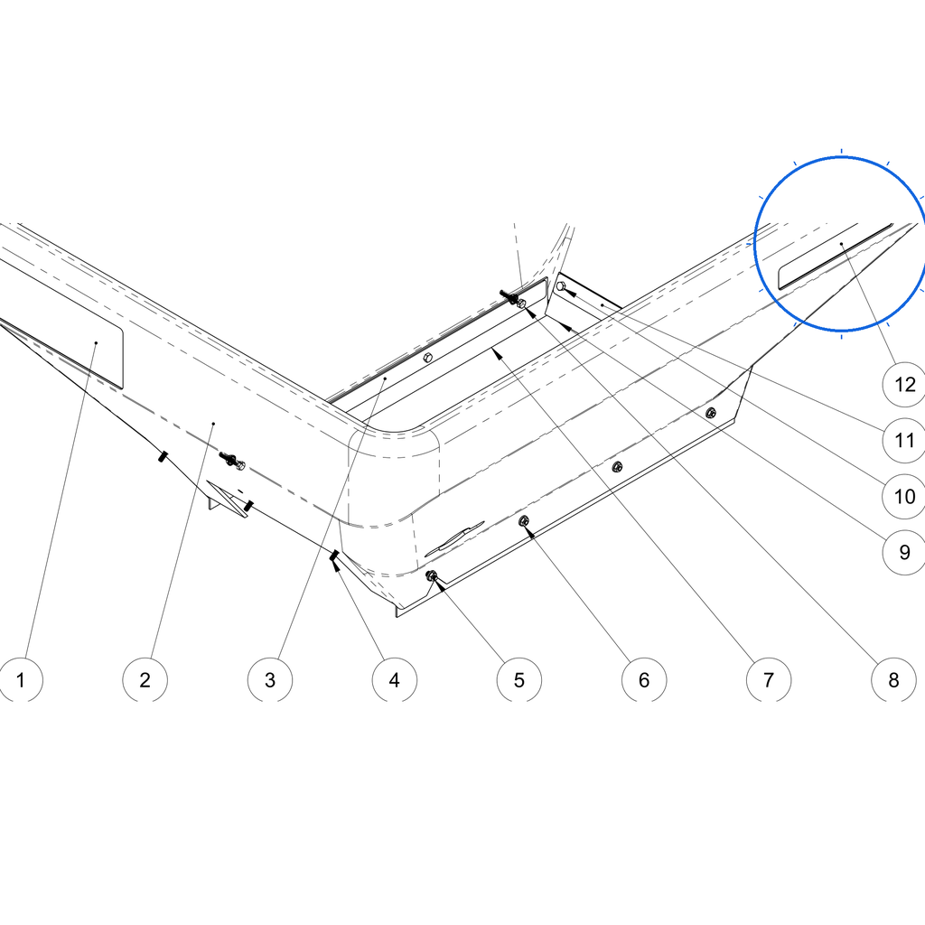 EcoLawn X-0154 Hopper Sticker ECO 150 — Hopper Assembly replacement part for ECO150 top dresser