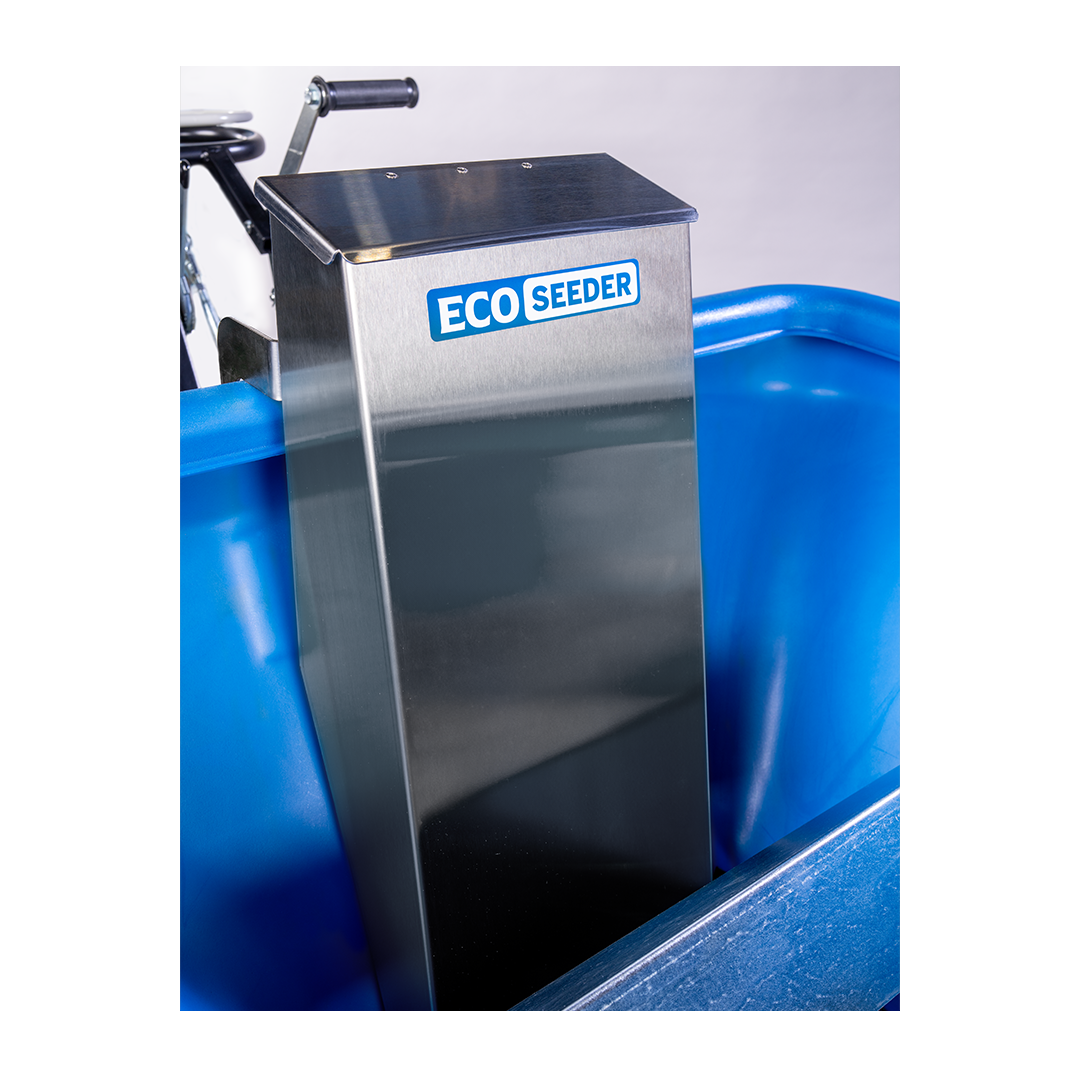 EcoLawn Eco-Seeder with adjustable stainless-steel seed hopper