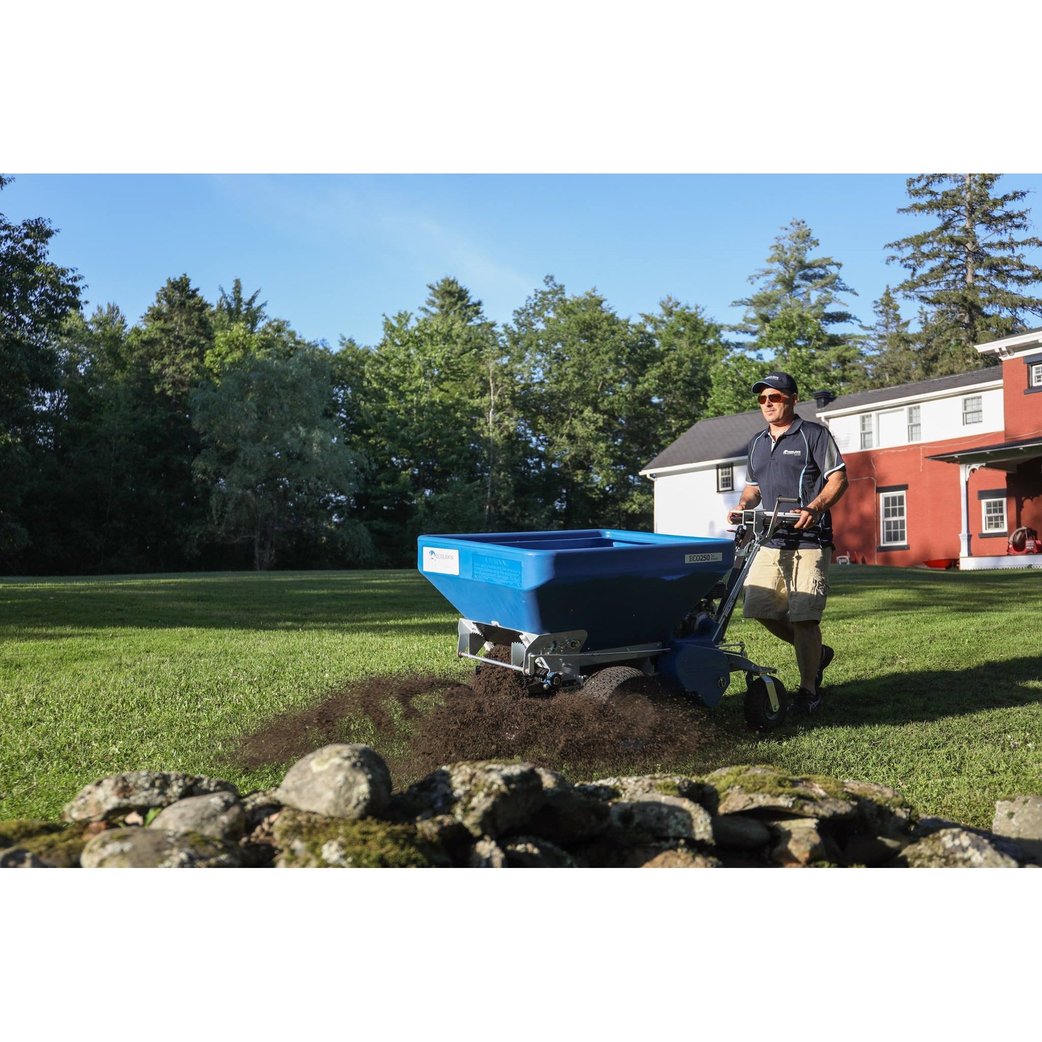 EcoLawn ECO250 top dresser with adjustable spread gate