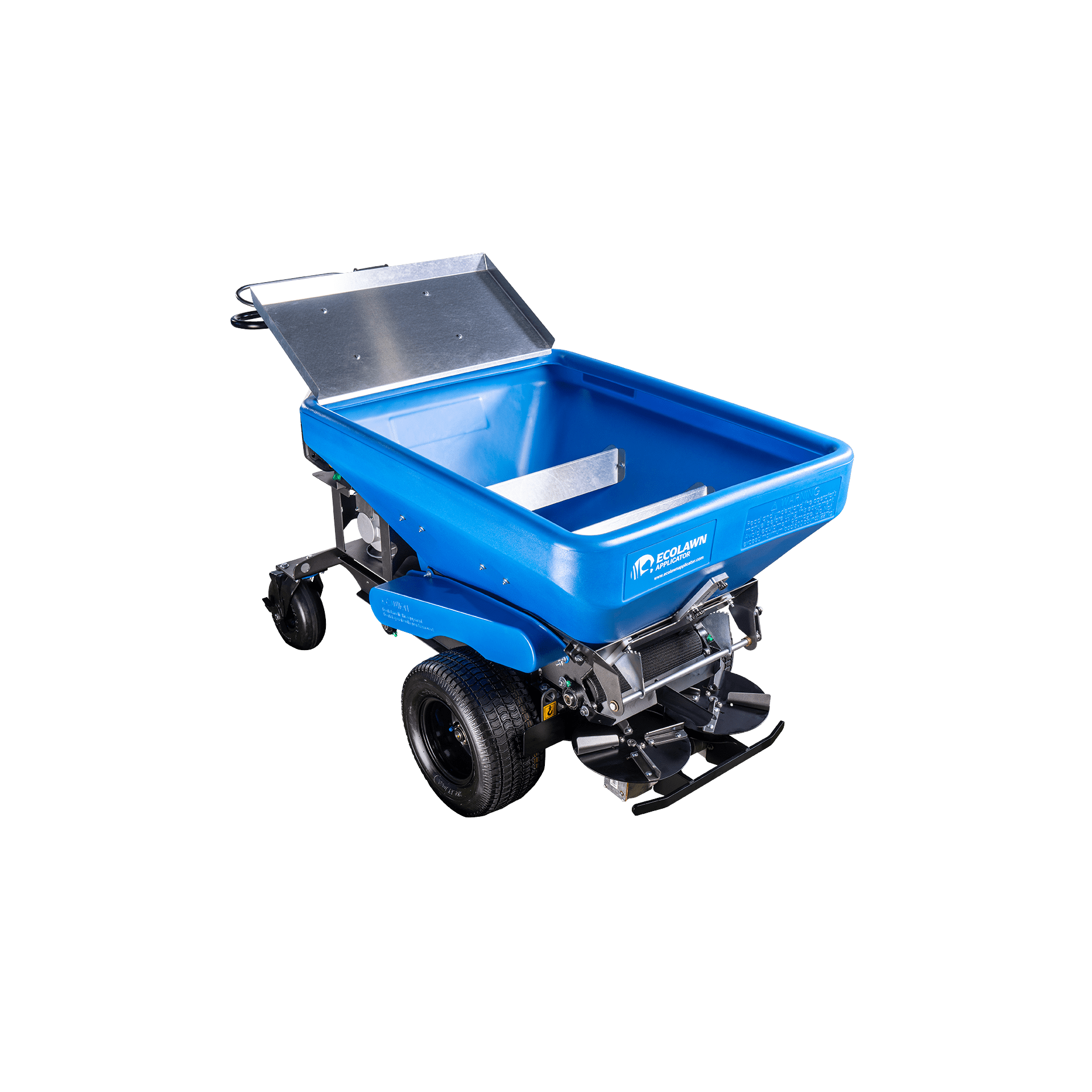 EcoLawn ECO250-e battery-powered top dresser with 48V Vanguard battery