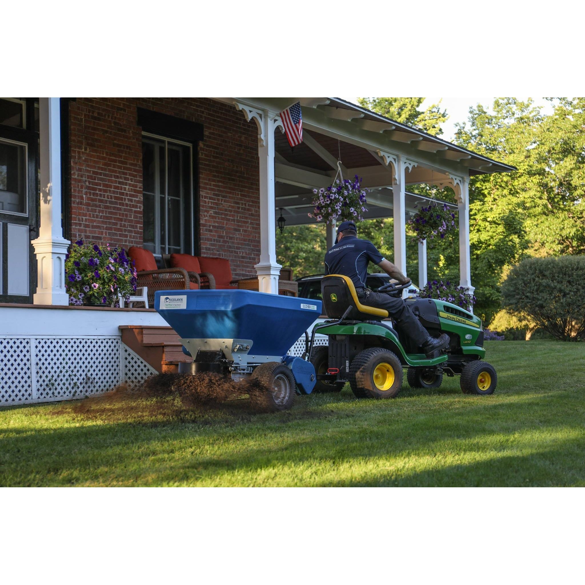 EcoLawn ECO50 compact tow-behind topsoil spreader
