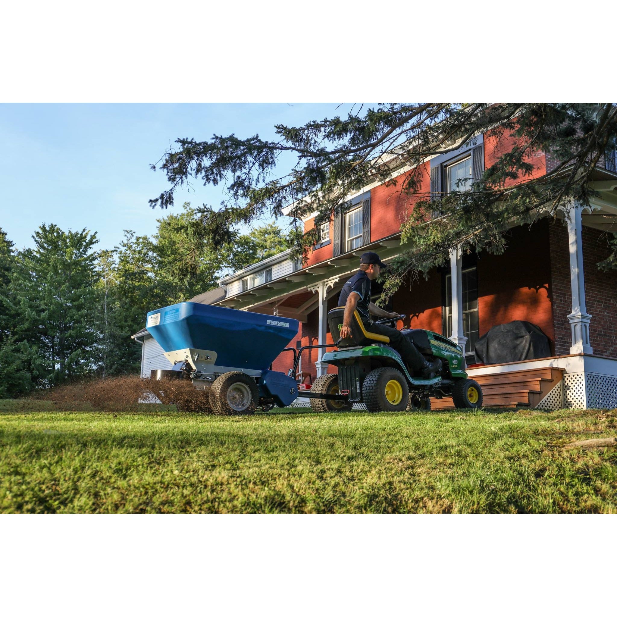 EcoLawn ECO50 tow-behind top dresser for ATVs and tractors